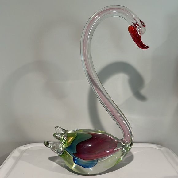 Fifth Avenue Crystal Swan. Vintage, Beautiful Multi-Color. Mid-century - Picture 4 of 17